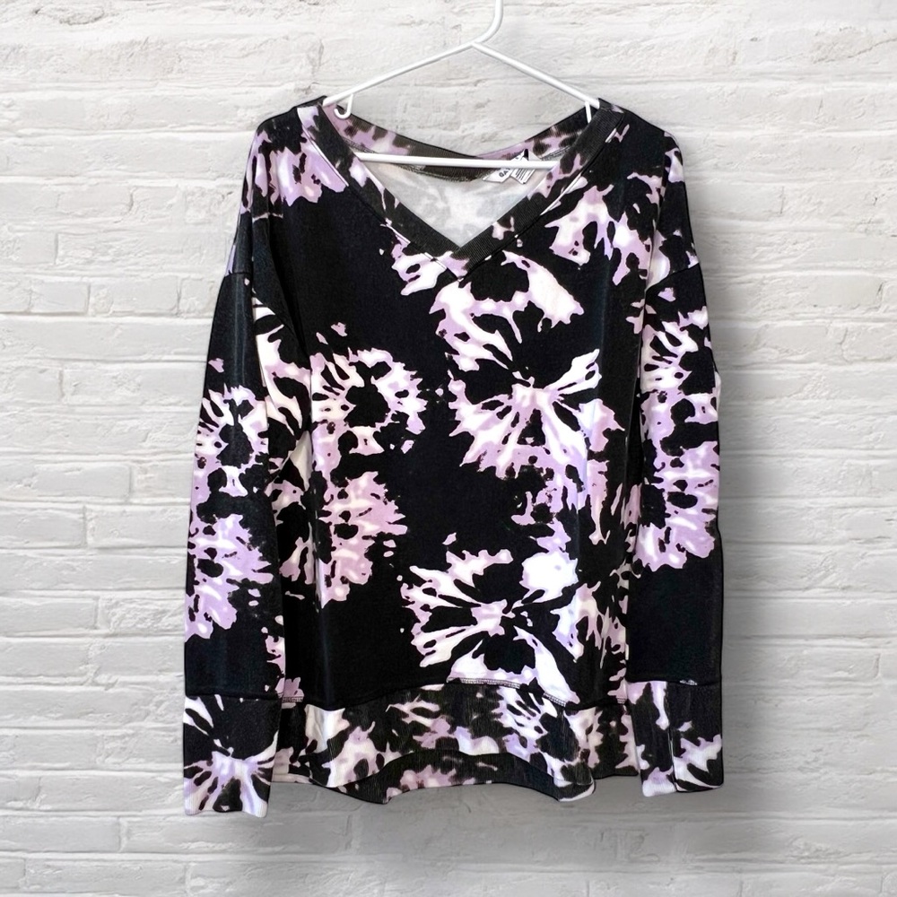 ⭐️ Athleta Balance Printed Pullover Willow Elfin Purple Tie Dye Size MEDIUM - Picture 2 of 13